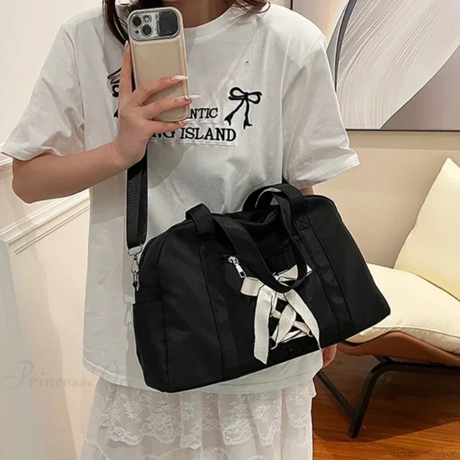 Nylon Sewing Thread Crossbody Shoulder Bag shoulder-250126