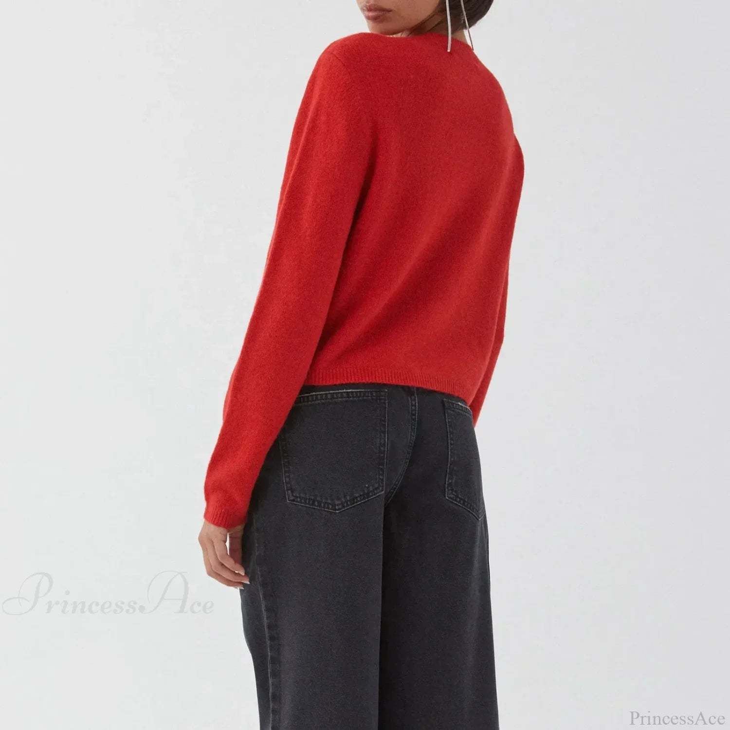 O-neck Cropped Button Knitted Cardigan