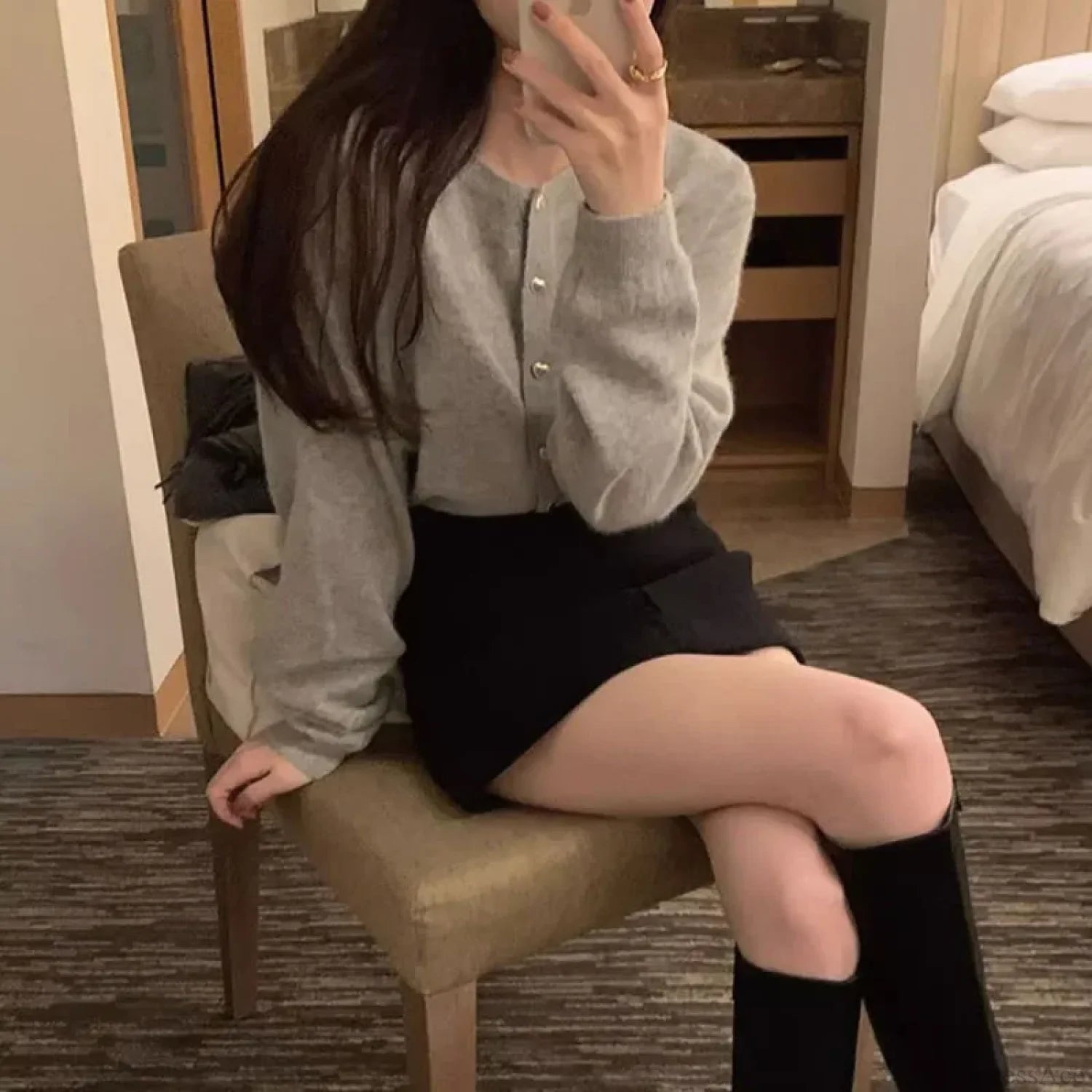 O-neck Long Sleeve Casual Cardigan