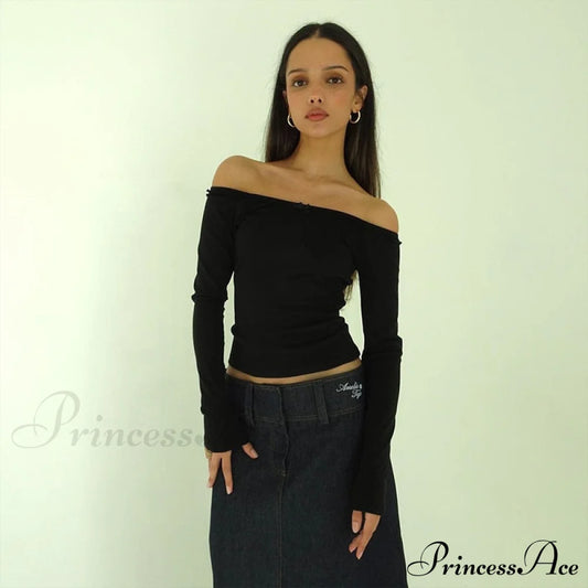 Off-Shoulder Long Sleeve Bow Top - Free From Label