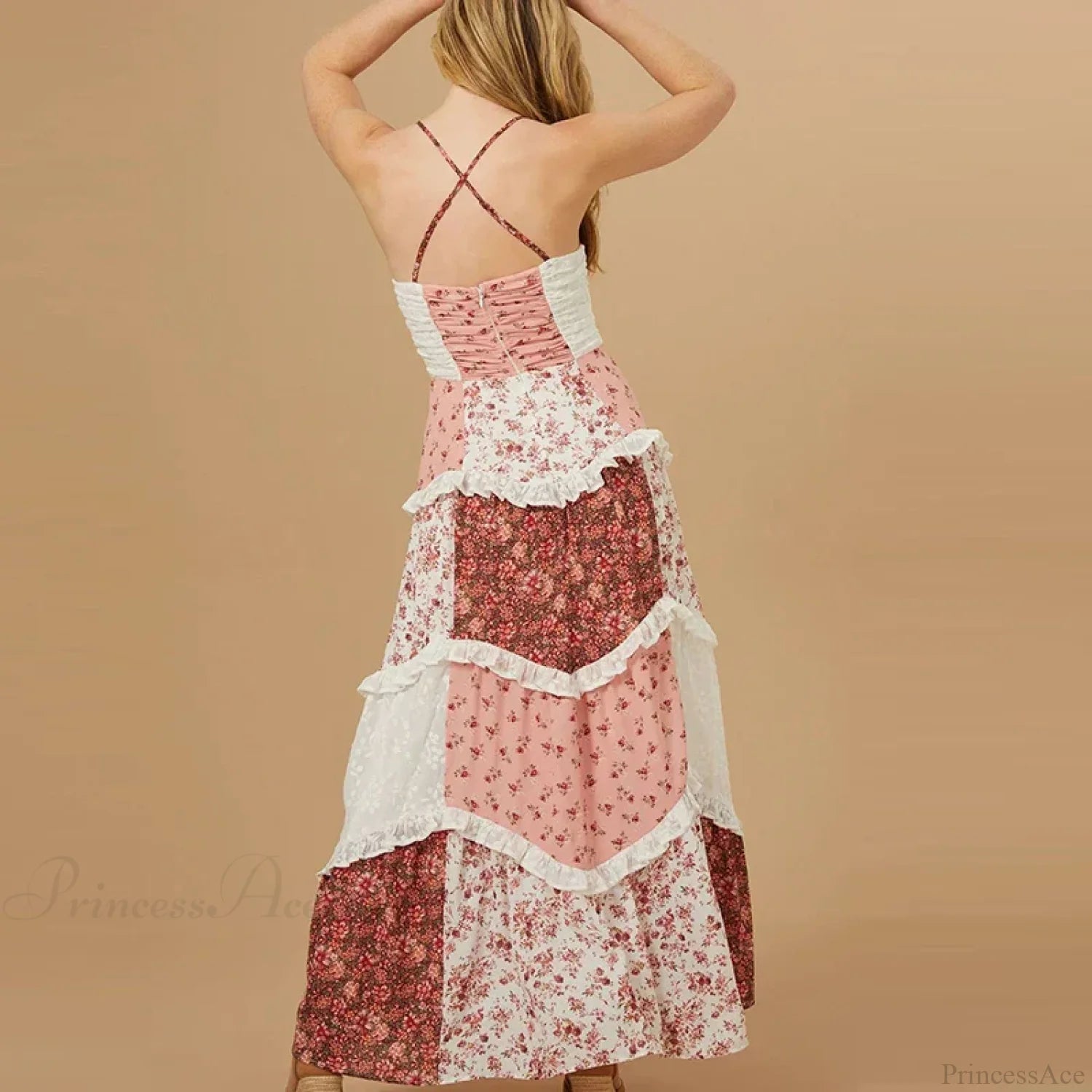 Off-Shoulder Pleated Floral Dress