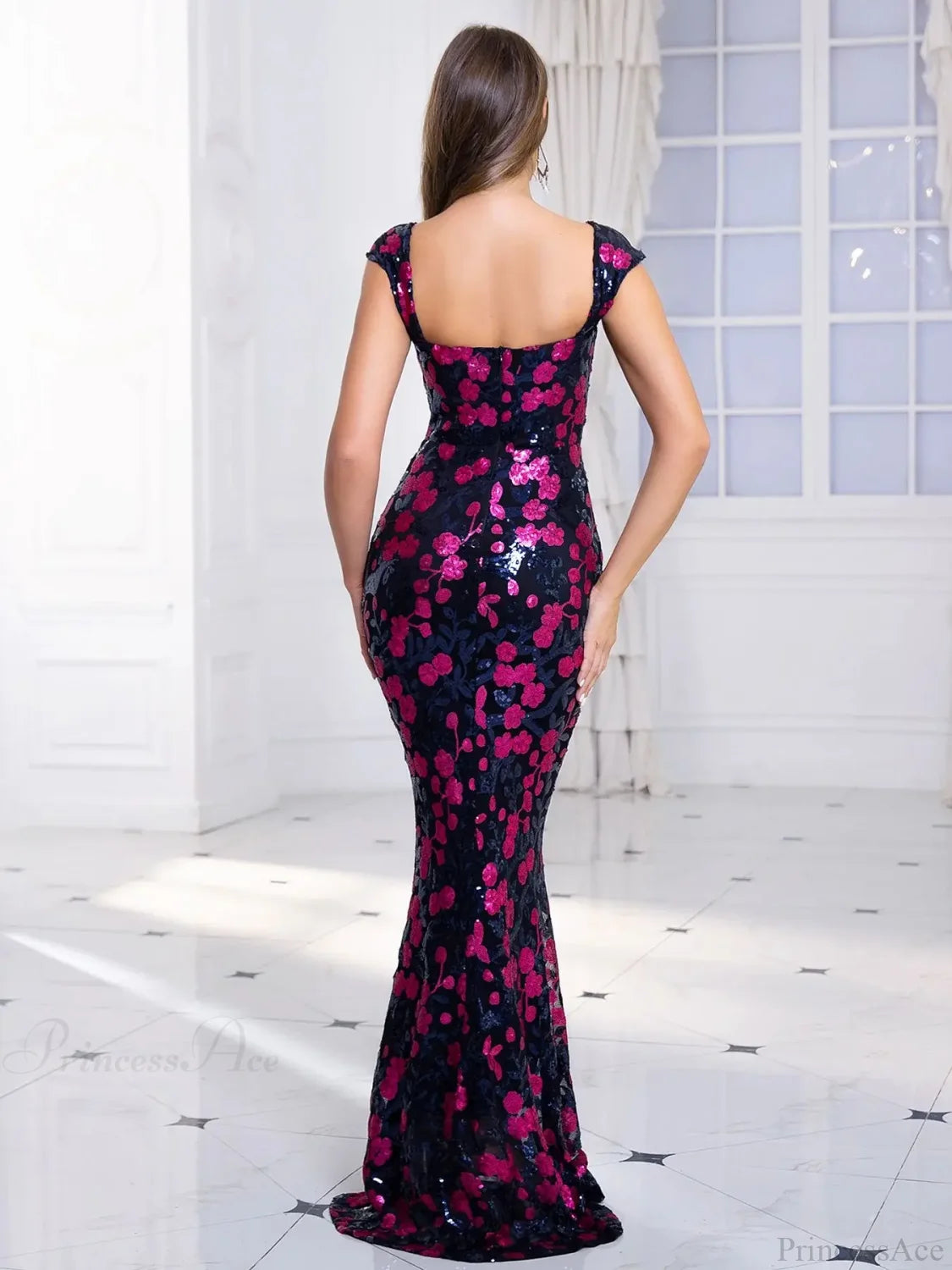 Off-Shoulder Sequin Party Dress Partydress-241208