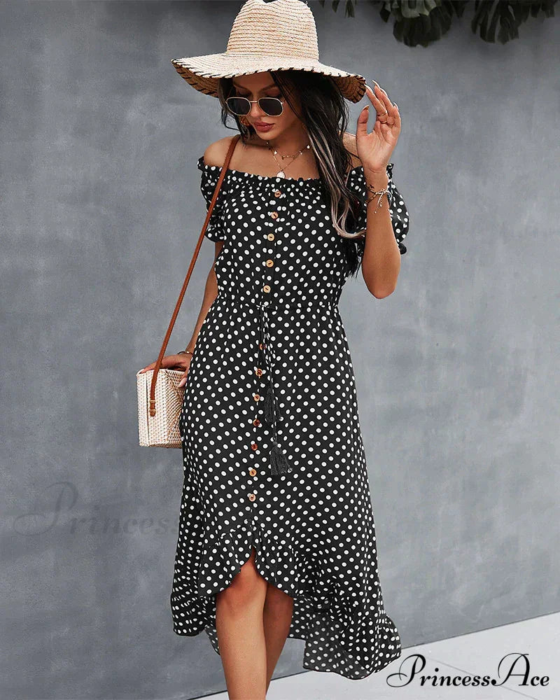 Off The Shoulder Dress M / Black