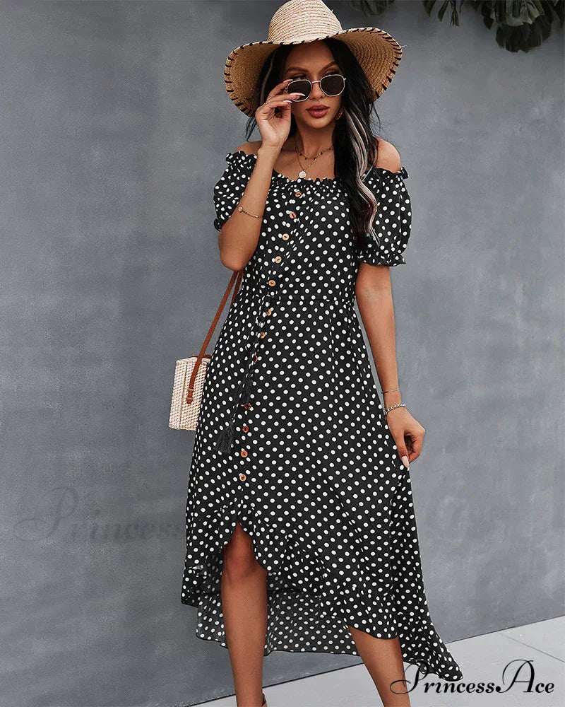 Off The Shoulder Dress M / Blue