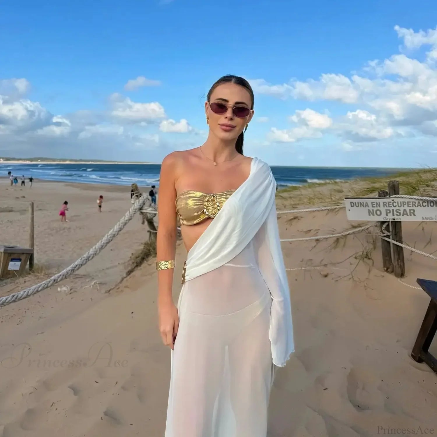 One-Shoulder High Waist Bikini Set Three Piece Swimsuit