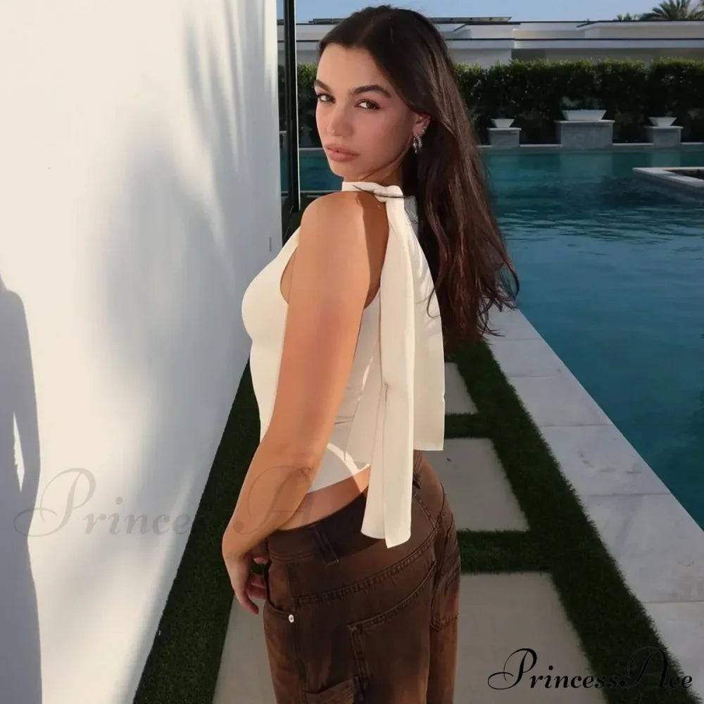 One Shoulder Long Charming Sleeve Tie Up Top Lace Tees