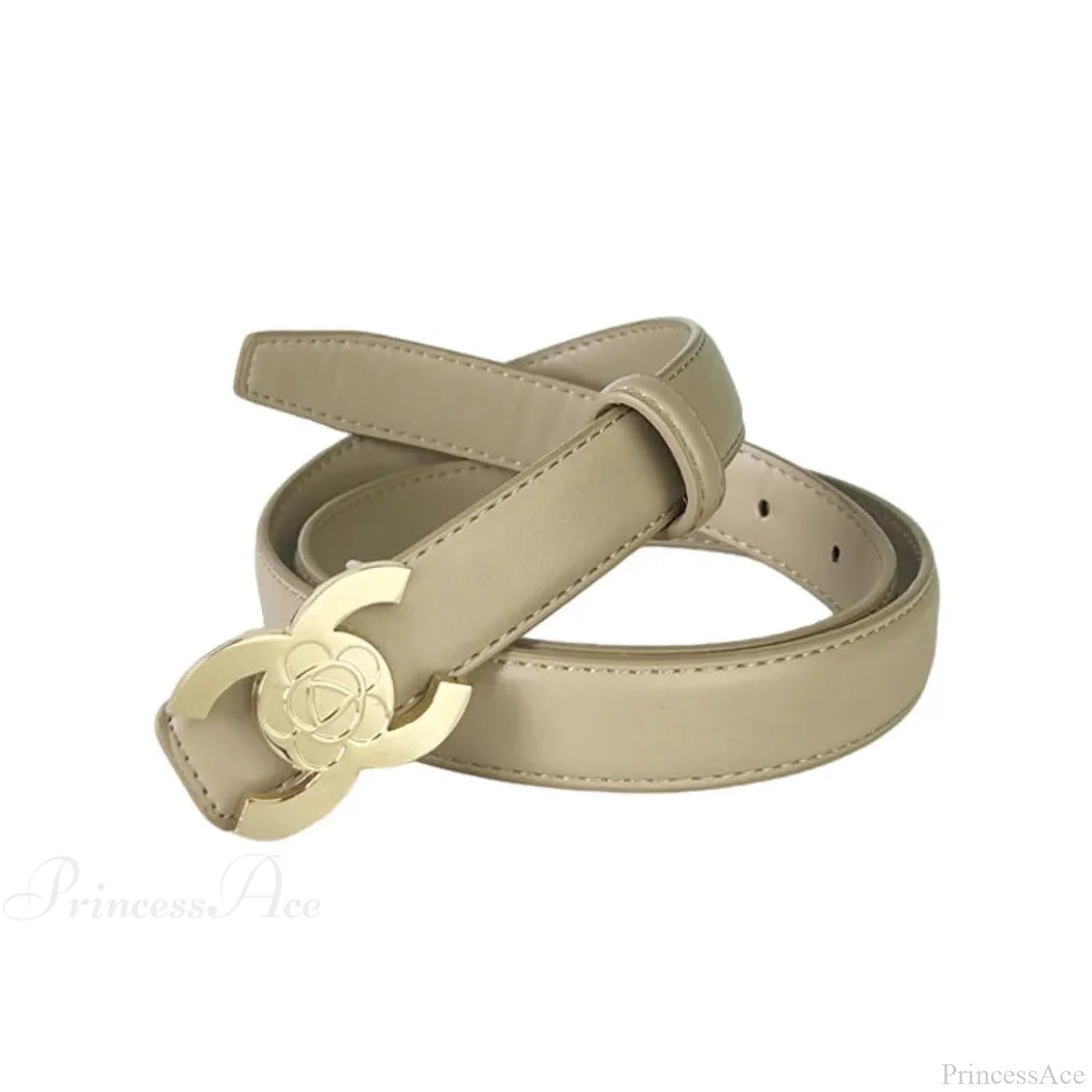 Opulent Gothic Designer Letter Belt Khaki / 108cm