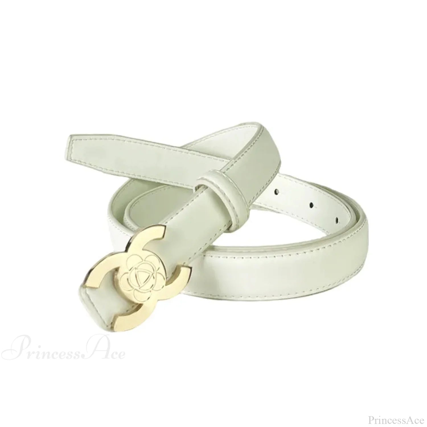 Opulent Gothic Designer Letter Belt White / 108cm