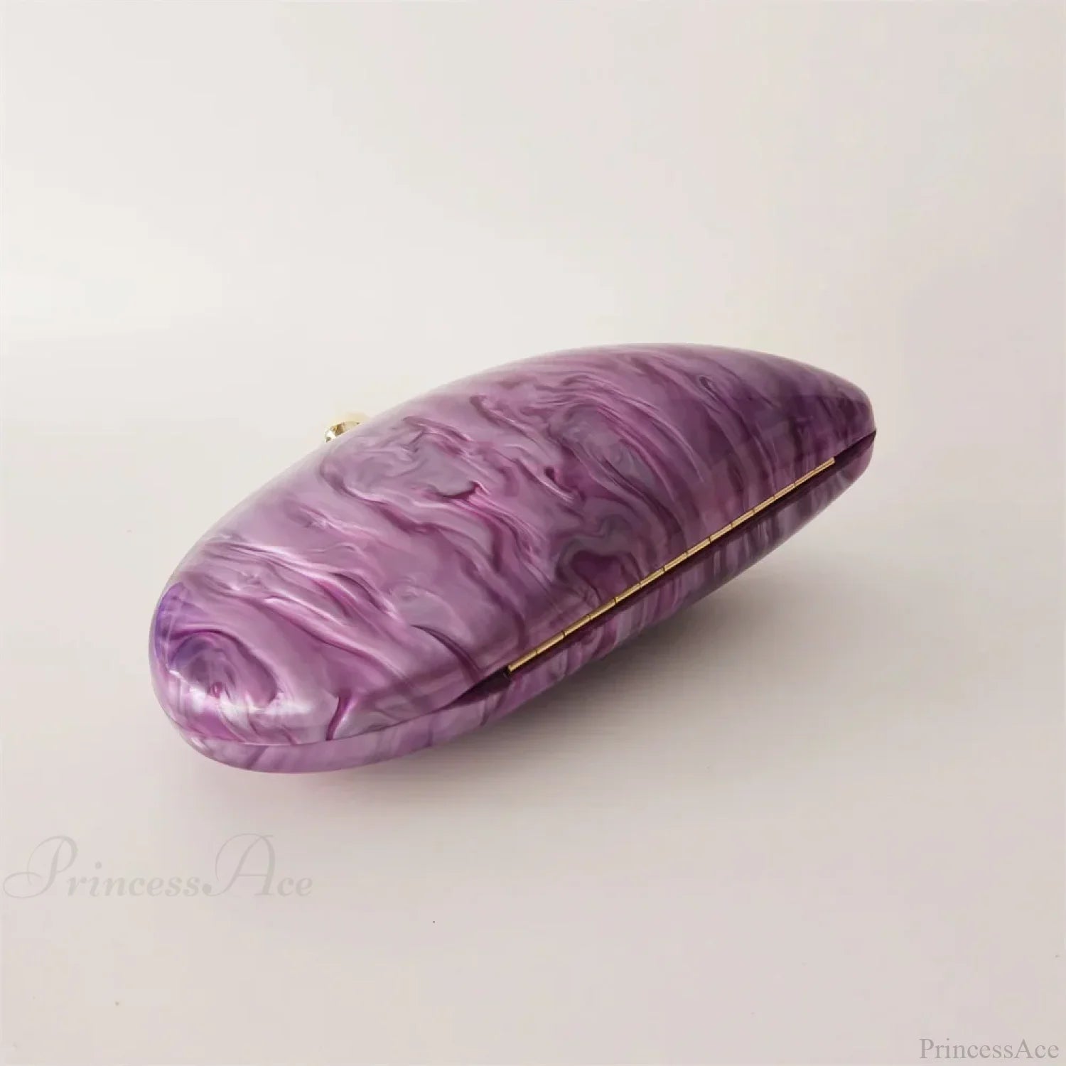 Oval Purple Shell Acrylic Clutch Bag Crossbody clutchbag-250126