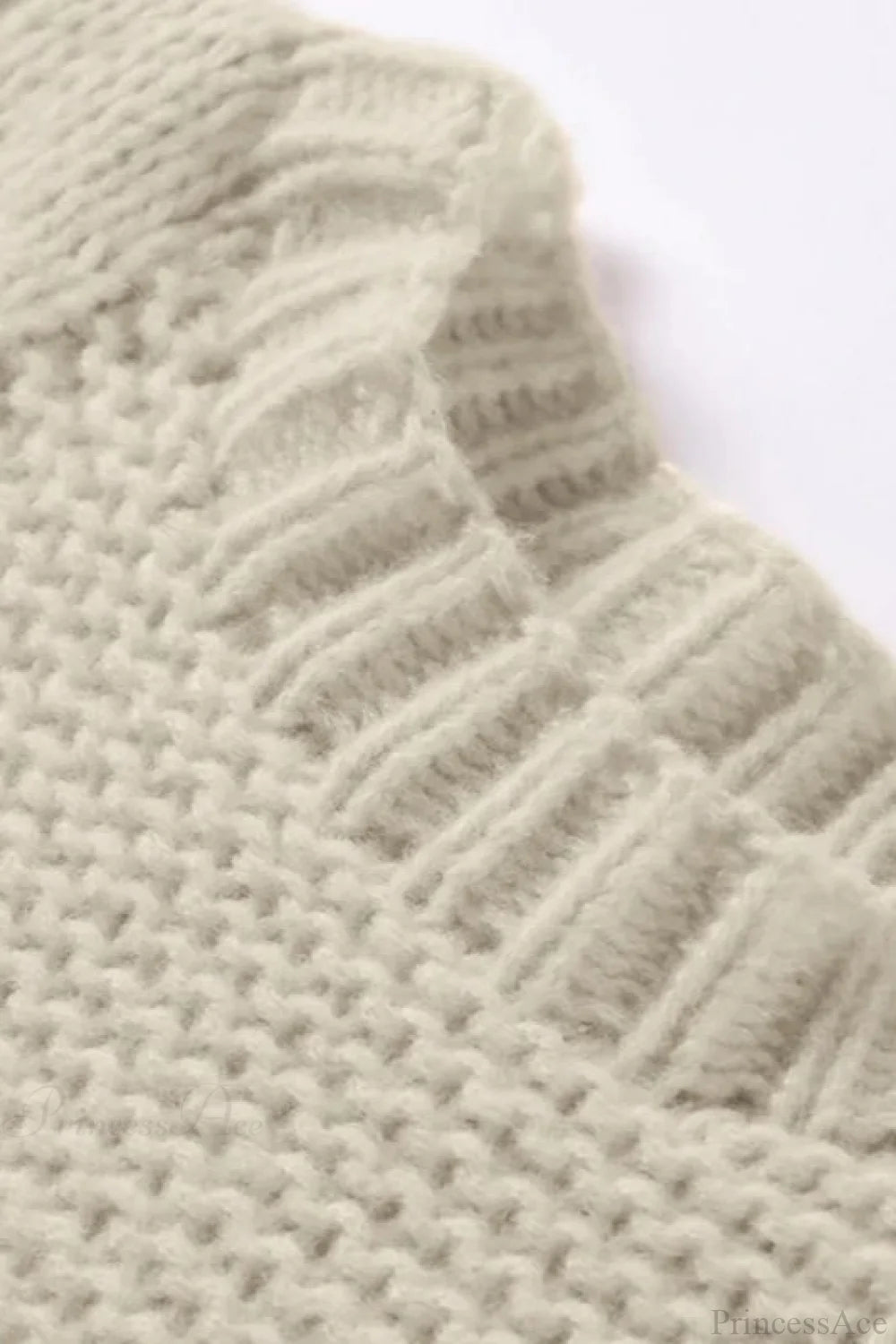 Oversized Cable Knit Crew Neck Sweater