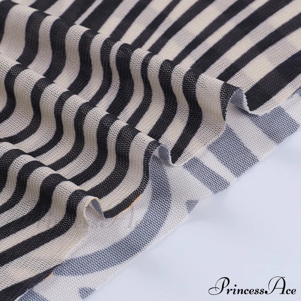 Pants Suit Sexy Costume Zebra Co-Ord Striped Tracksuit For Mesh + Set 2 T-Shirt Piece Long Autumn