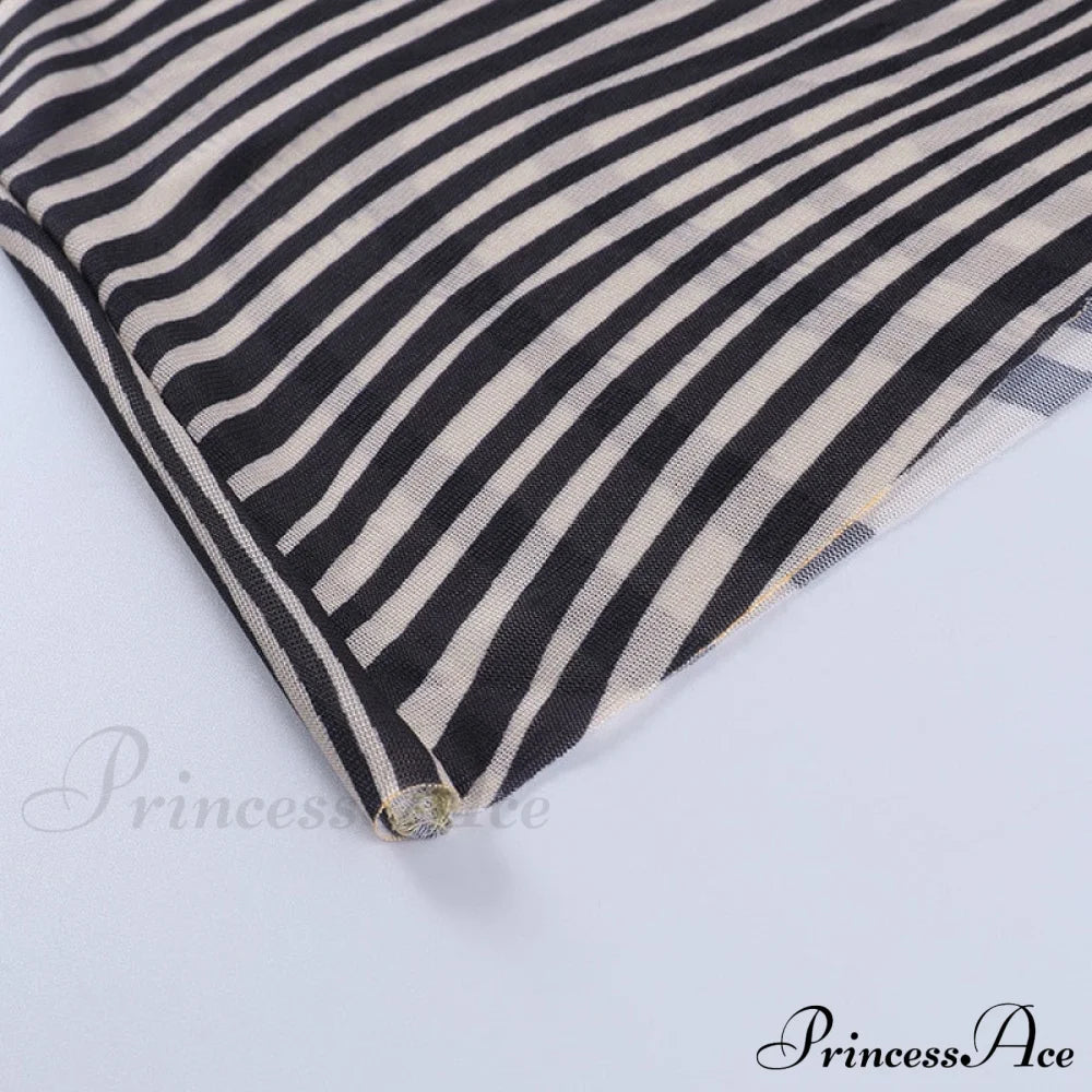 Pants Suit Sexy Costume Zebra Co-Ord Striped Tracksuit For Mesh + Set 2 T-Shirt Piece Long Autumn