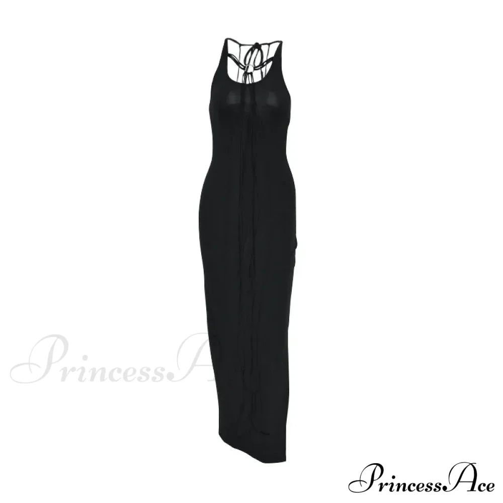 Party Fashion Bandage Sleeveless Backless Long Casual Elegant Bodycon Dress