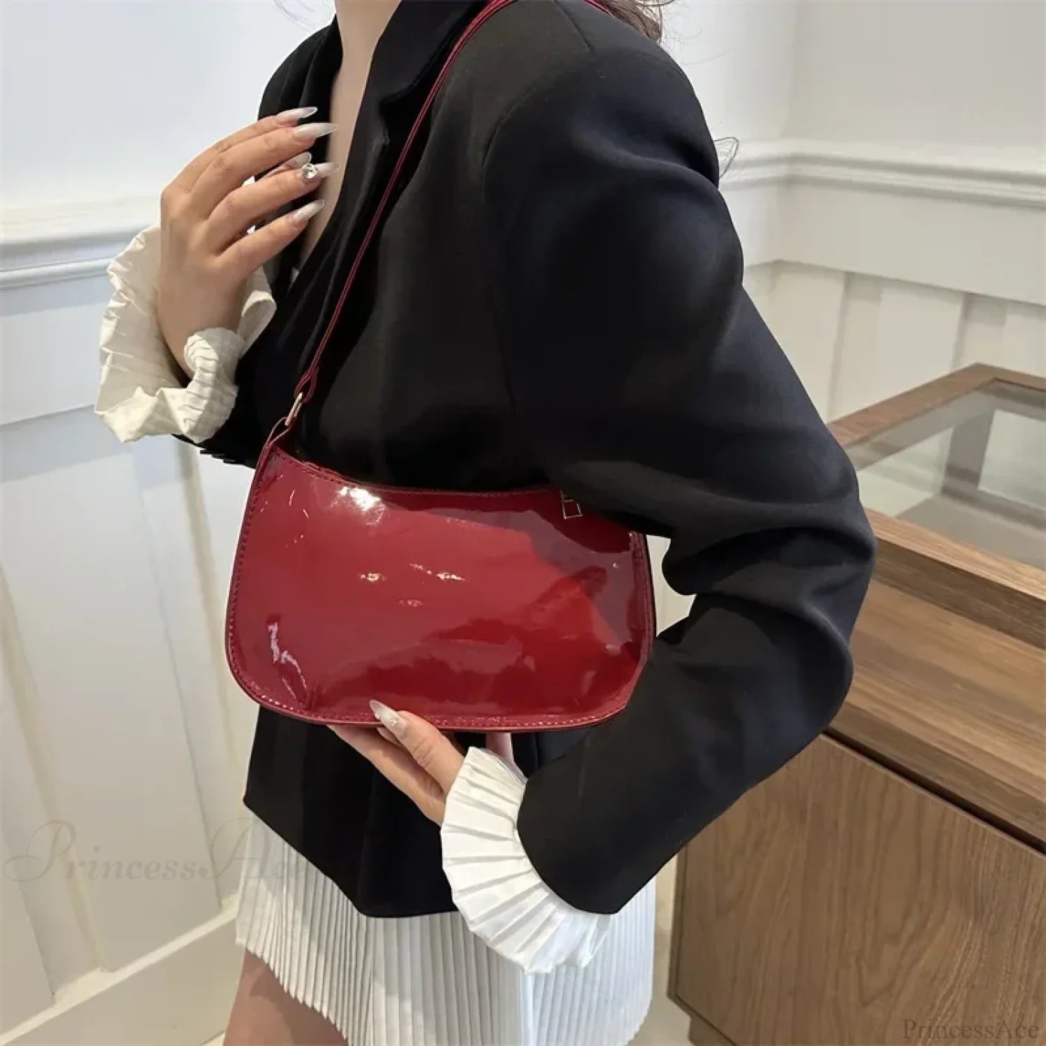 Patent Leather Designer Shoulder Handbag shoulder-250126