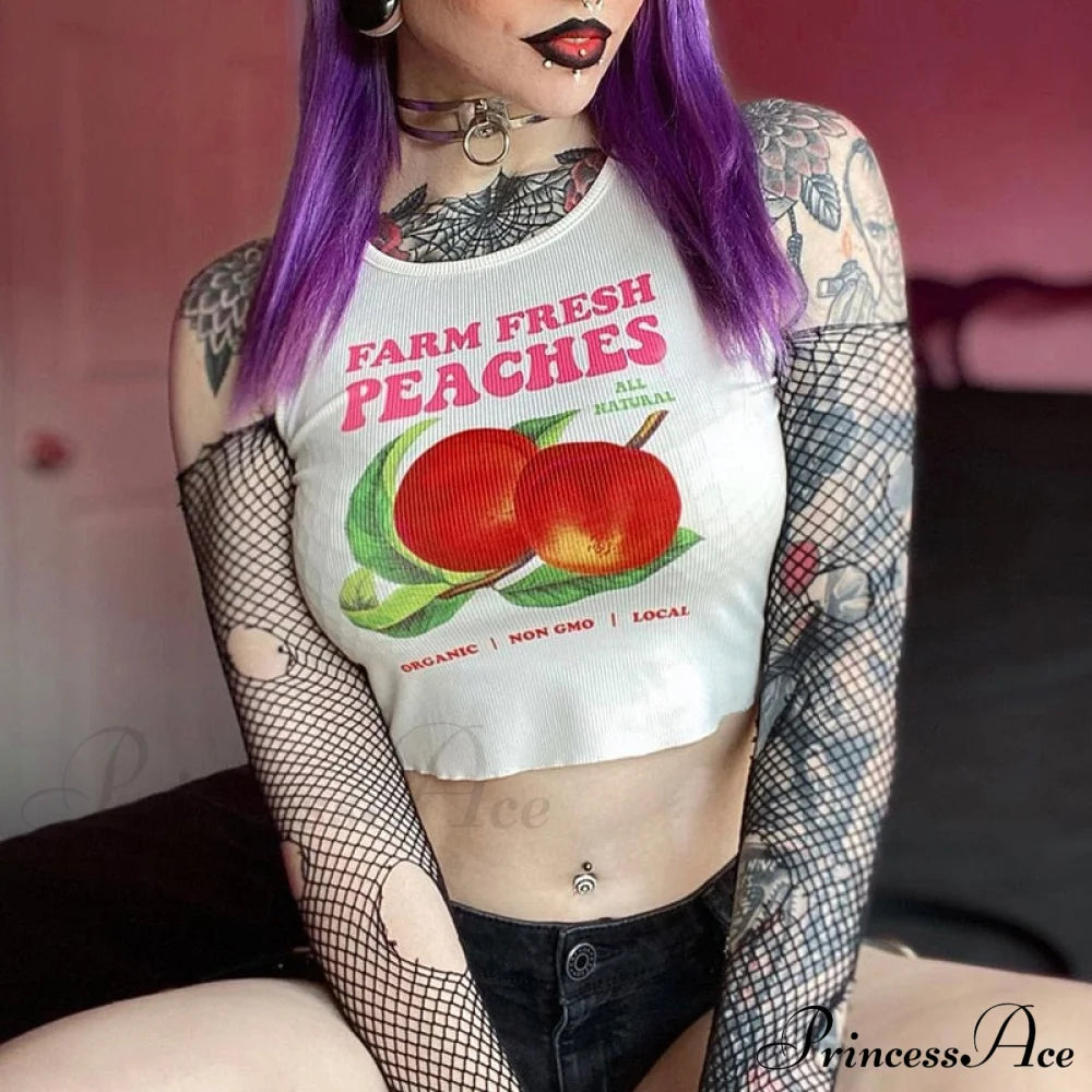 Peaches Graphic Stylish Tank Top