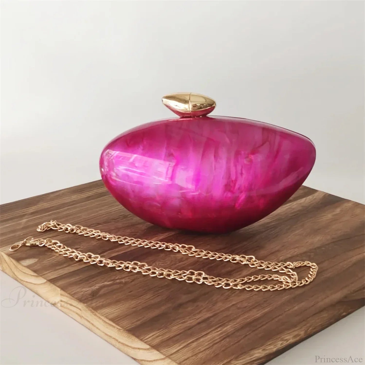 Pearl Brown Marble Acrylic Box Evening Clutch Bag o shape chain1 clutchbag-250126