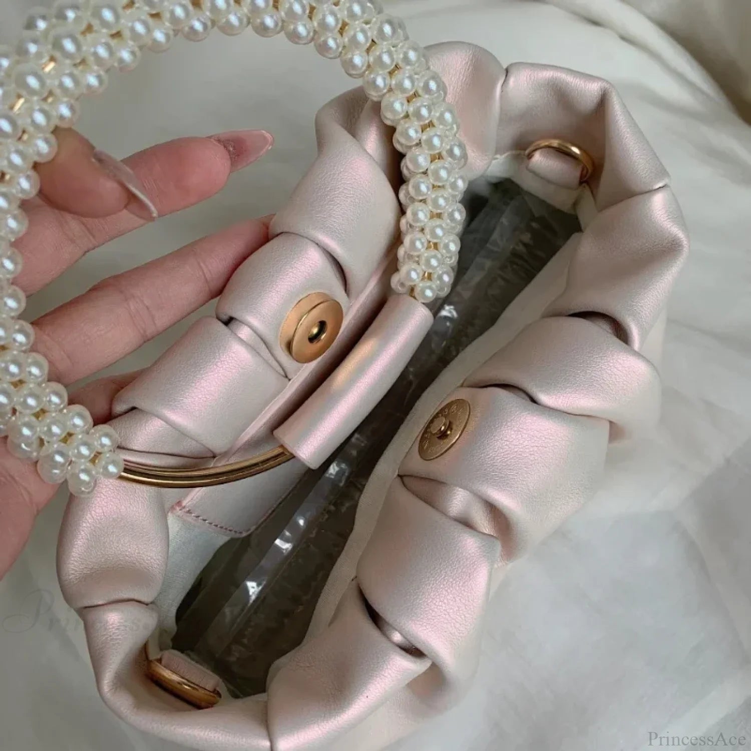 Pearl Handle Dinner Clutch Handbag handbag-250126