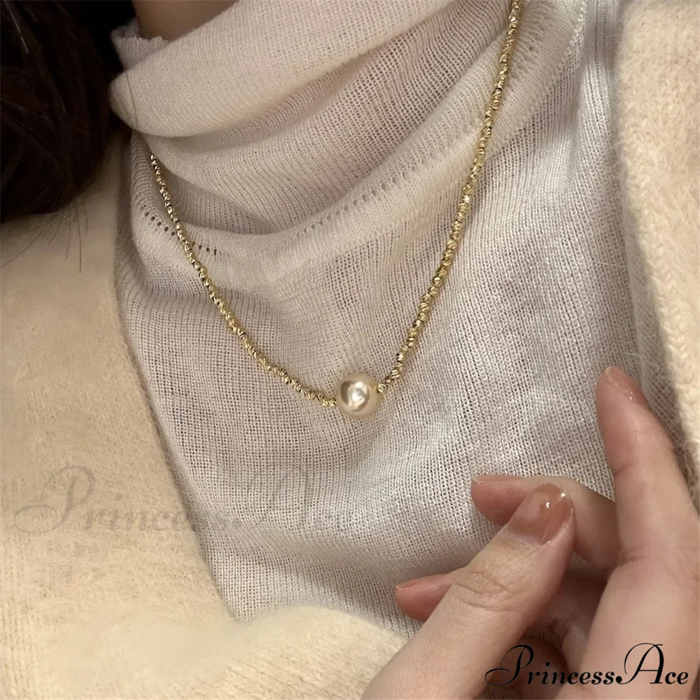 Pearl Sweater Chain Necklace