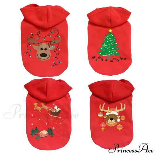 Pet Dog Christmas Festive Cotton Hoodie