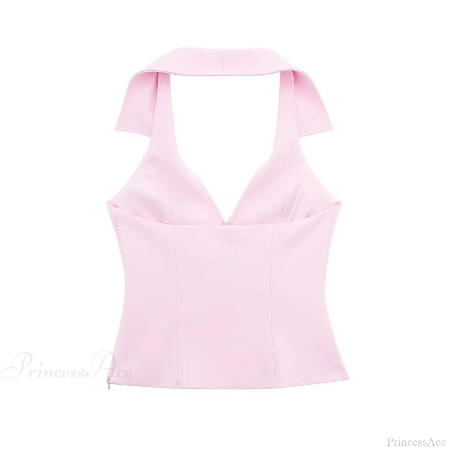 Pink Halter Sleeveless Charming Top And Skort Set