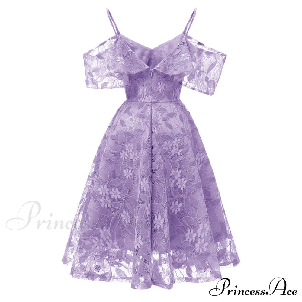 Pink Lace Overlay Cold Shoulder Dress S / Green Short Mini Lace Dress