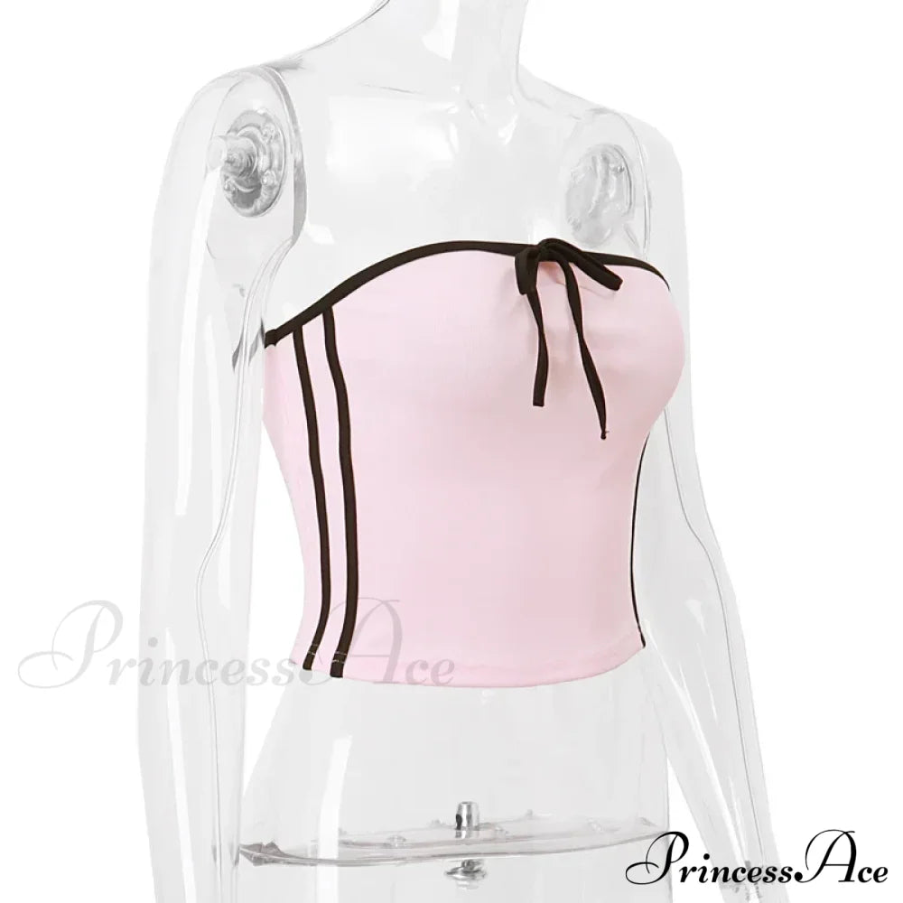 Pink Stripe Stylish Tube Top Women’s