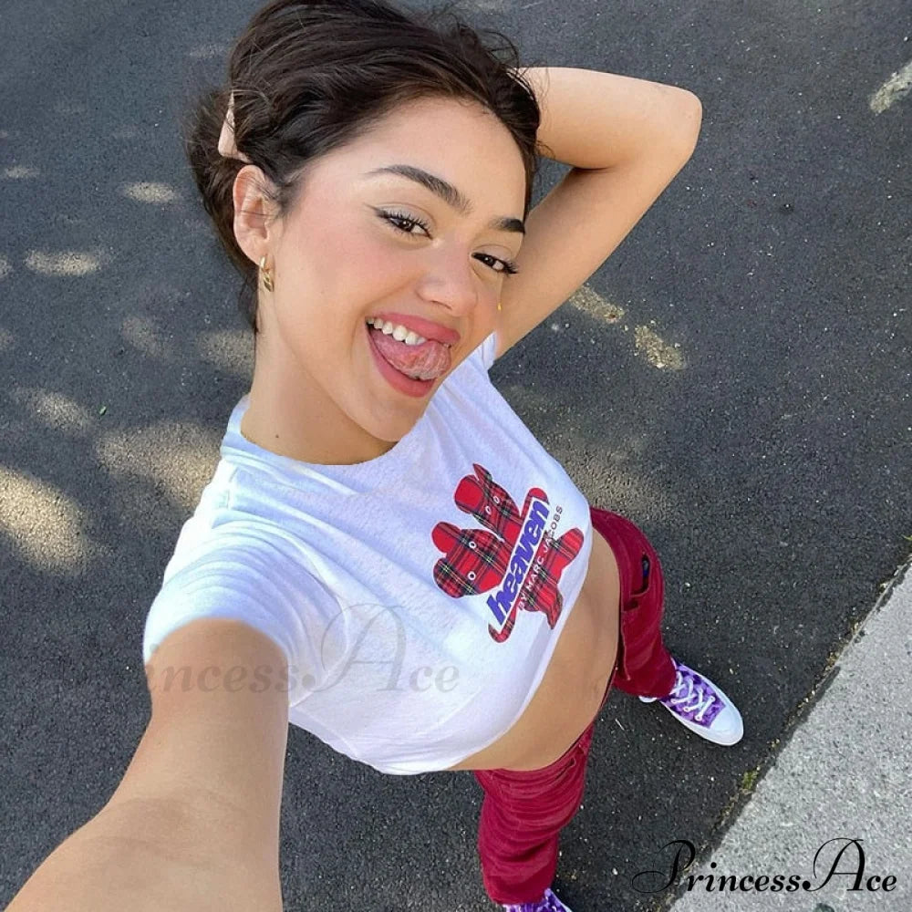 Plaid Graphic Stylish Baby Tee Top