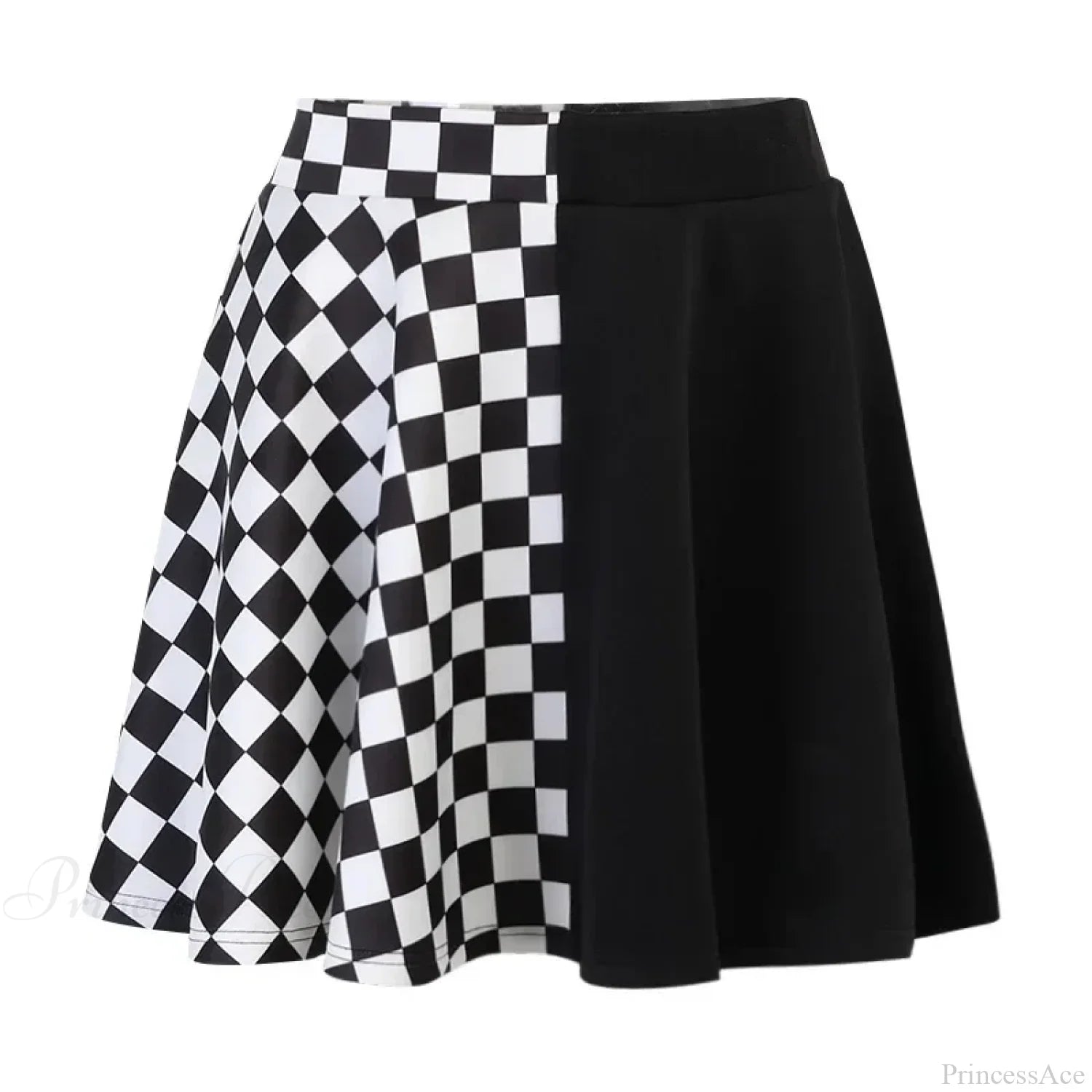 Plaid Patchwork Pleated Mini Skirt