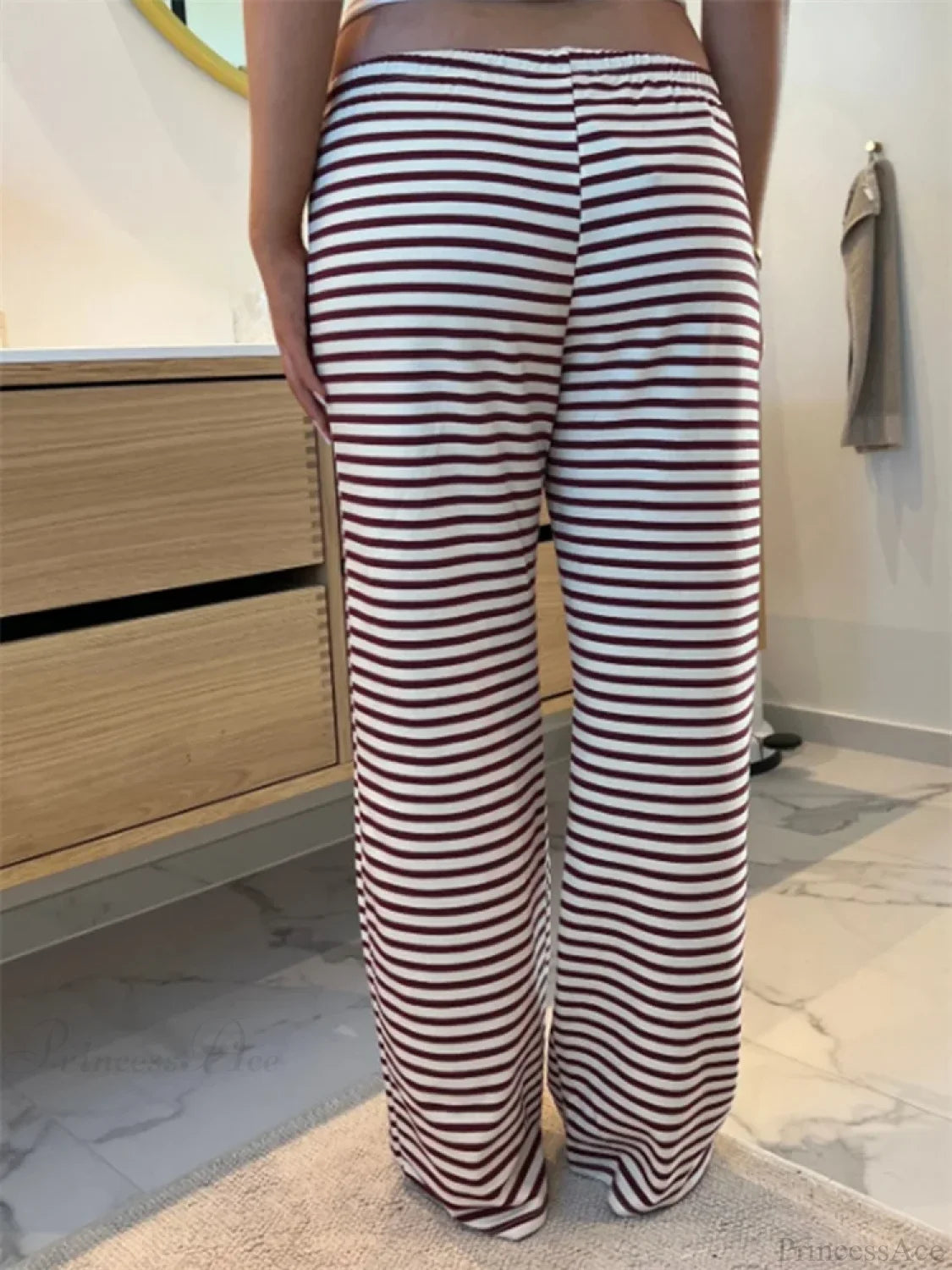 Plaid Print Wide Leg Casual Spring Summer Pant pant-250223
