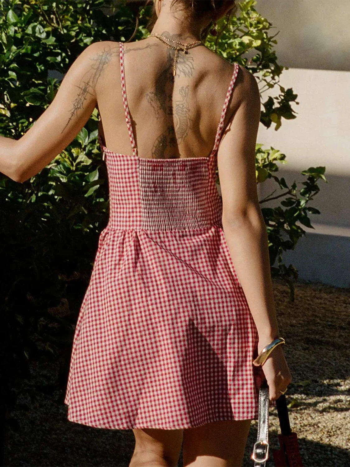 Plaid Sweetheart Mini Dress minidress-250223