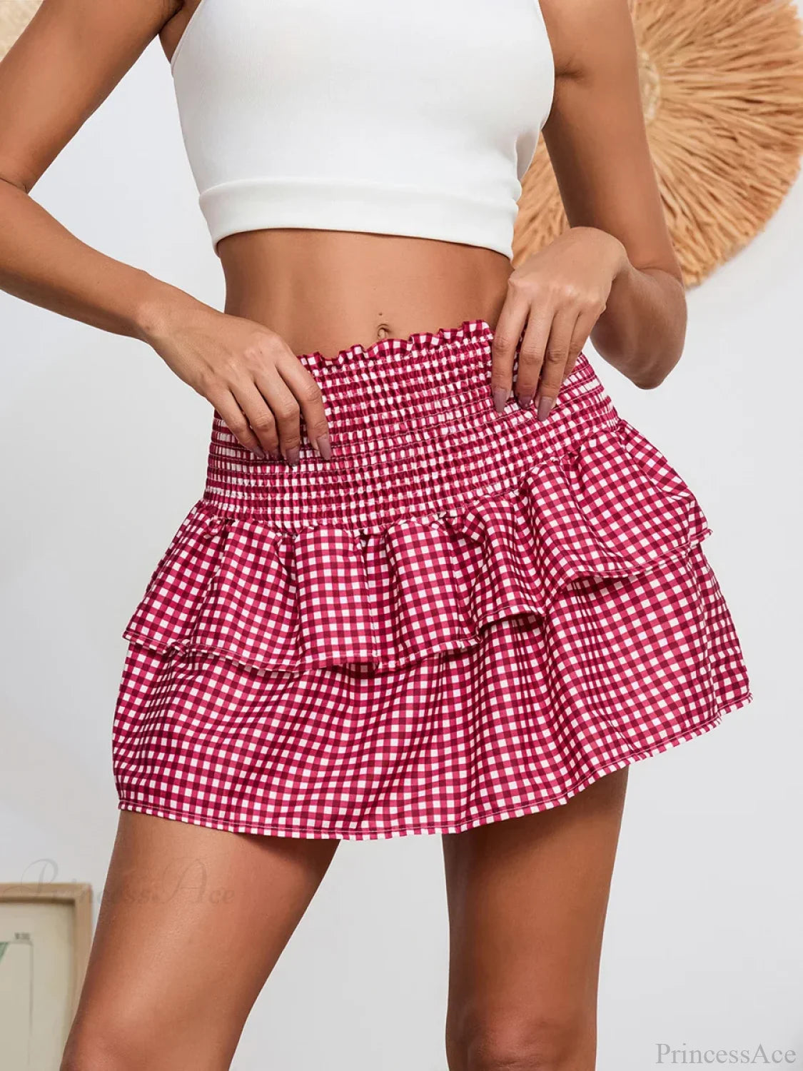 Plaid Vintage Sweet Waist Skirt skirts-250223