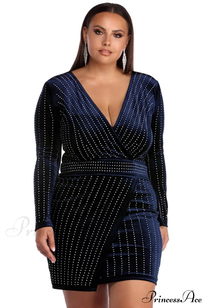 Plus Cassie Velvet Wrap Dress - Lady Occasions