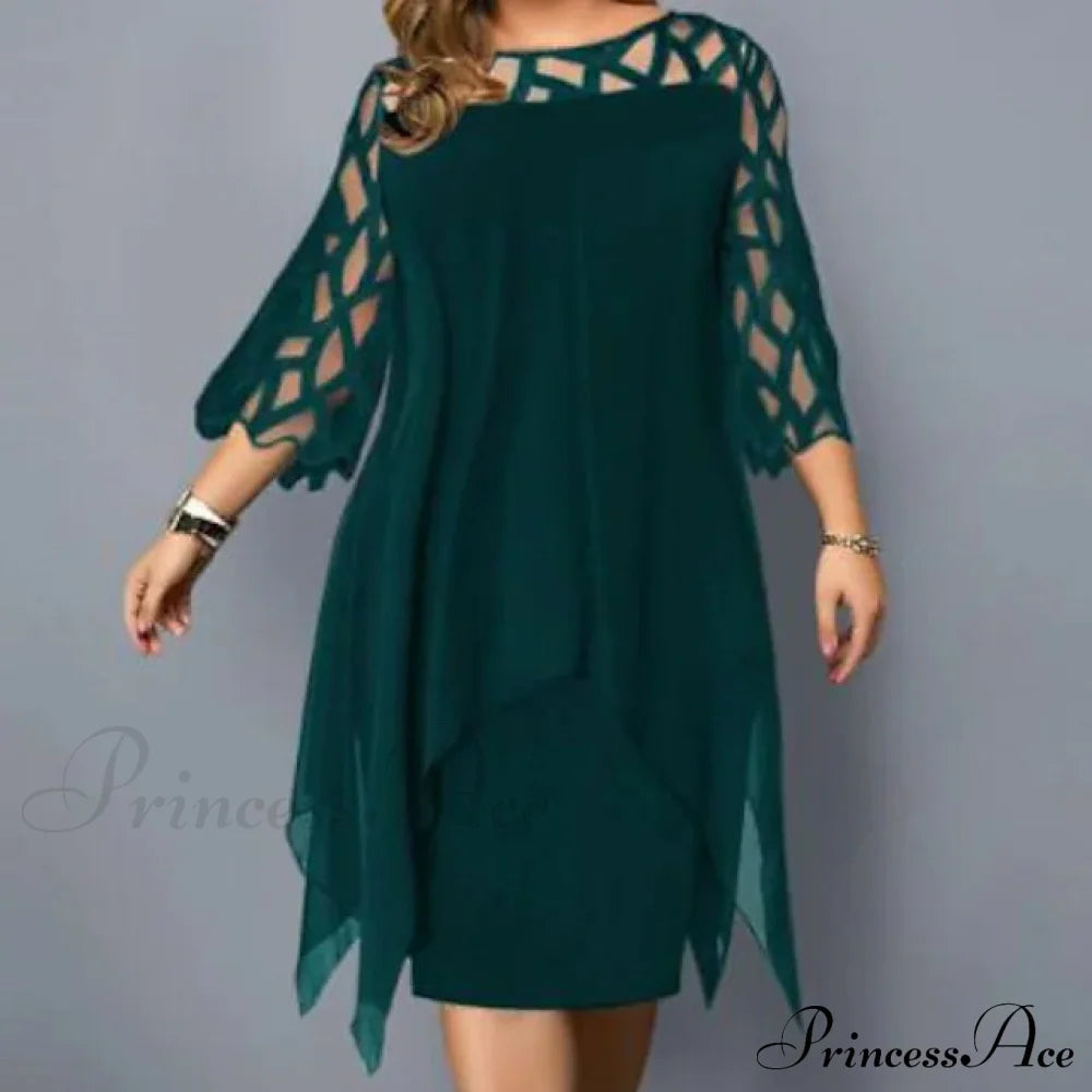 Women's Plus Size Solid Color Sheath Dress Dark Green __stock:200 casual dresses clothes dresses refund_fee:1200