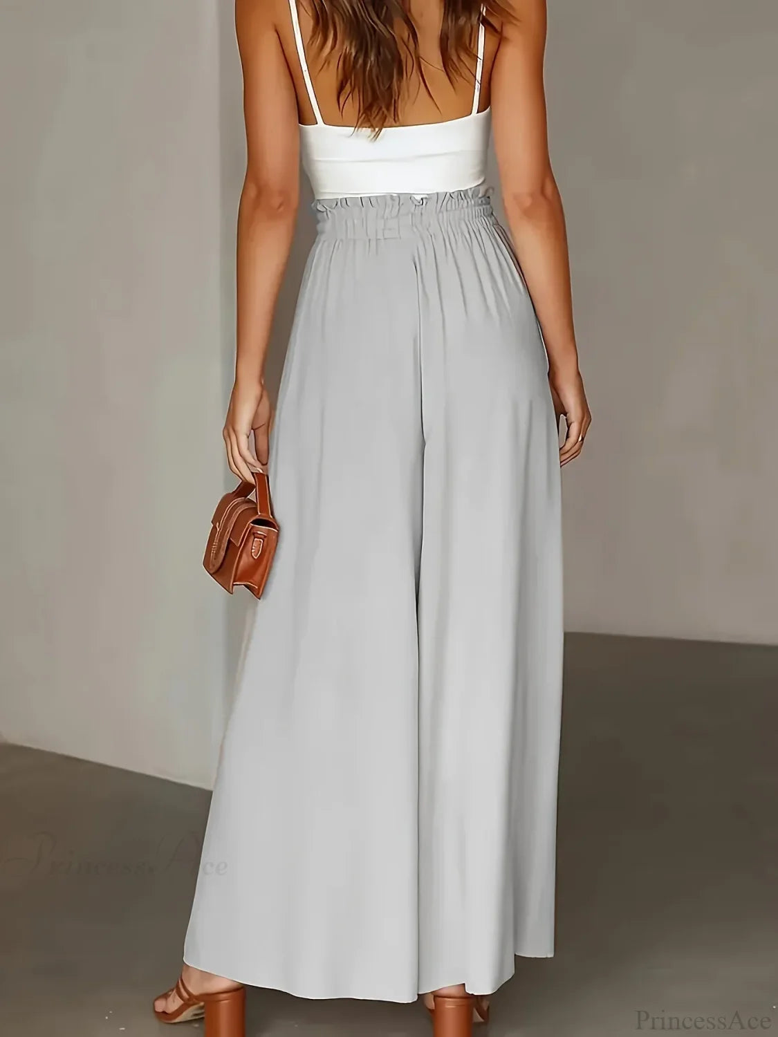 Plus Size Wide Leg Stretch Elastic Waist Pant pant-250223