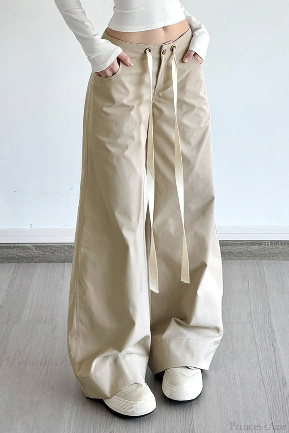 Pocket Patchwork Loose Wide Leg Cargo Pants