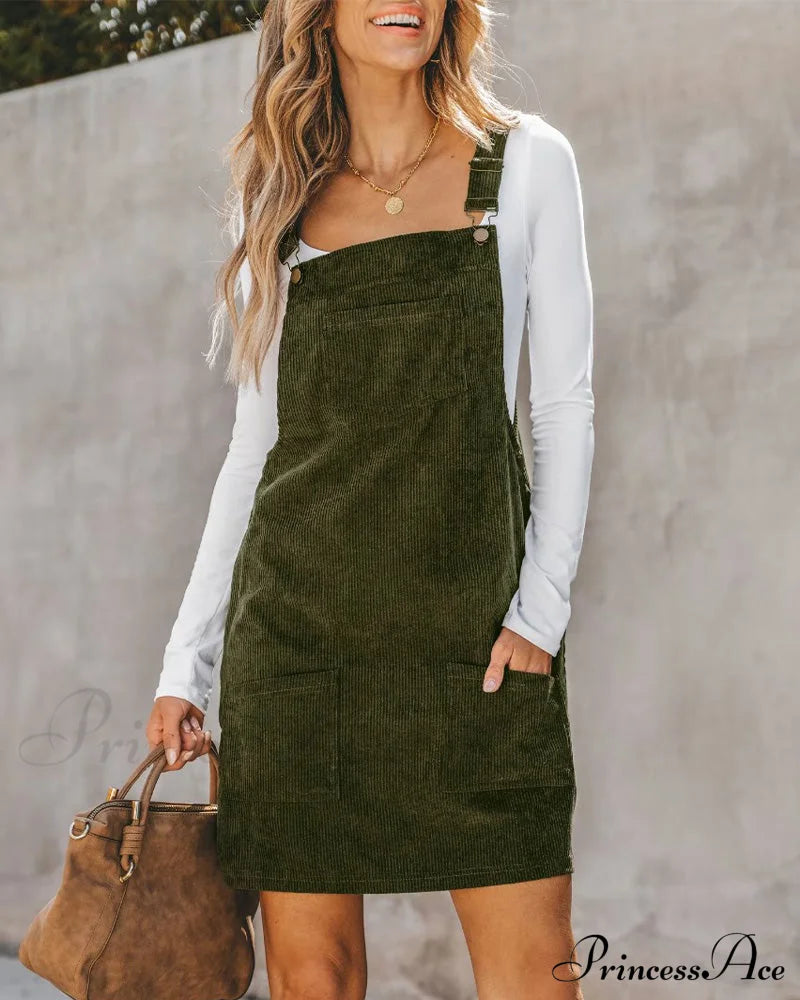 Pocket Shift Dress - Solid Color Dresses