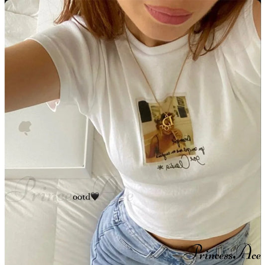 Polaroid Graphic Stylish White Tee