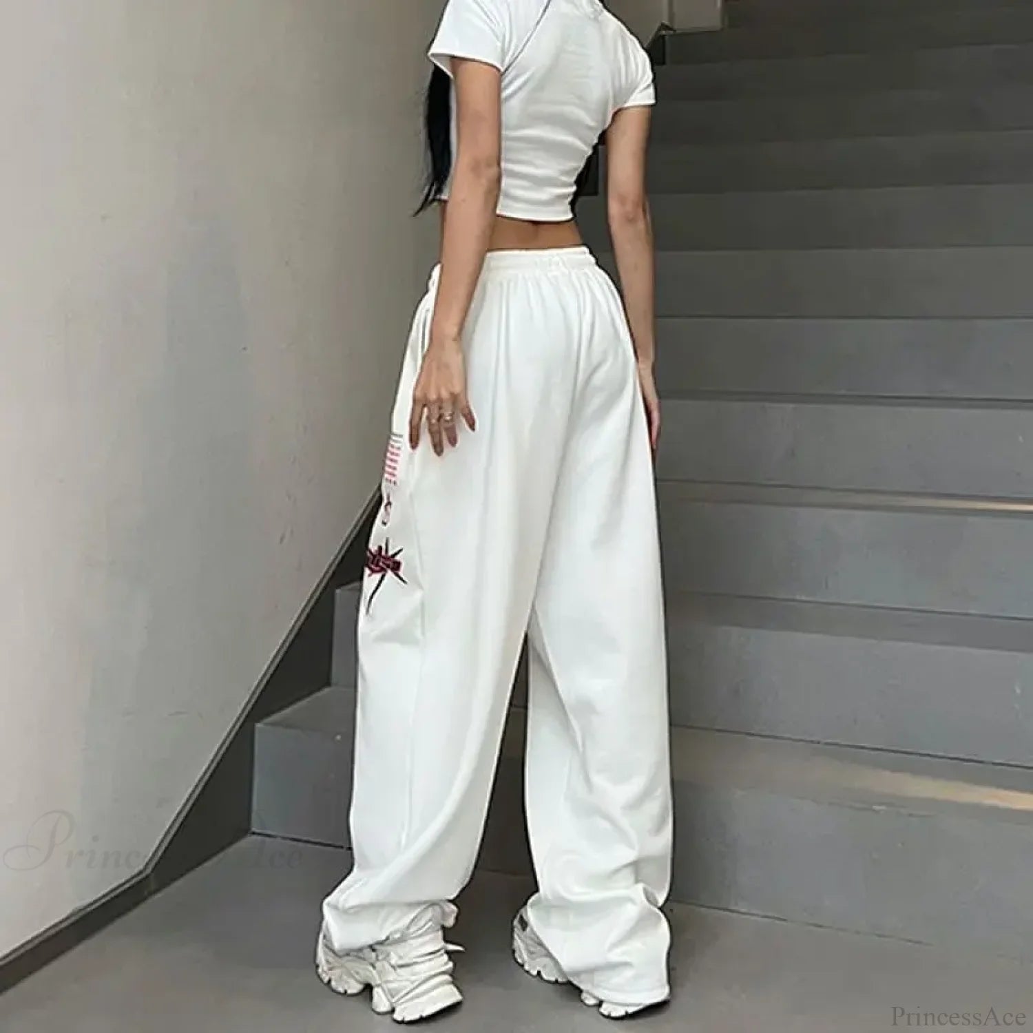 Printed Drawstring Casual Pants