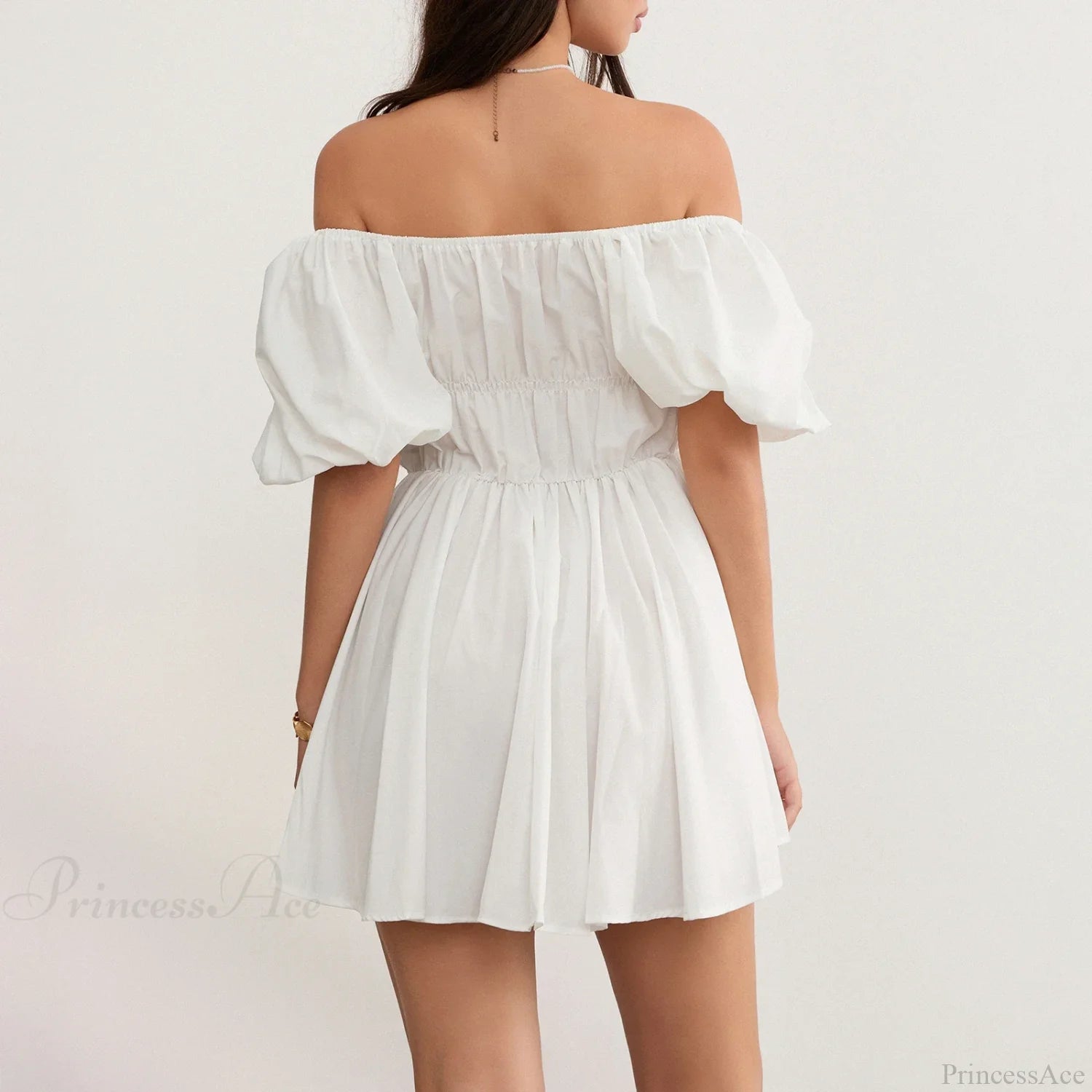 Puff Sleeve Off-Shoulder Mini Dress minidress-250223