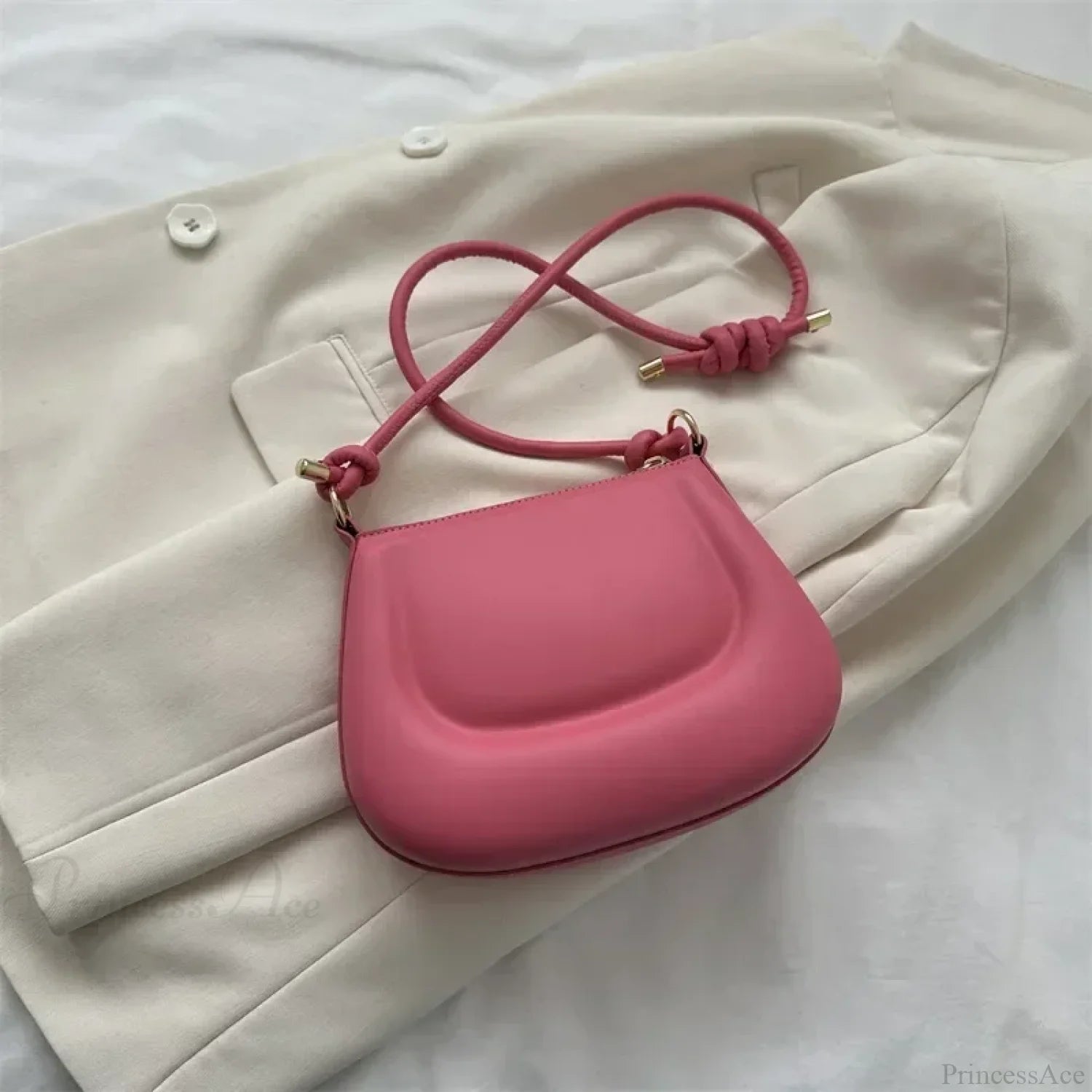 Purple Retro PU Leather Crossbody Shoulder Bag Pink / 20x6x15cm shoulder-250126