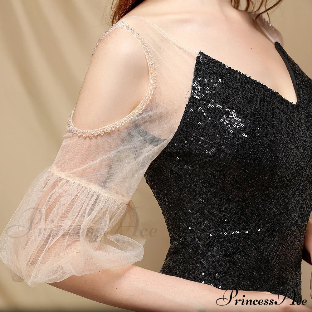 Quinn Sequin Scroll Charming Puff Sleeve Dress S.o. Long Dresses