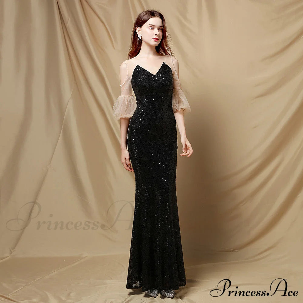 Quinn Sequin Scroll Charming Puff Sleeve Dress S.o. Long Dresses