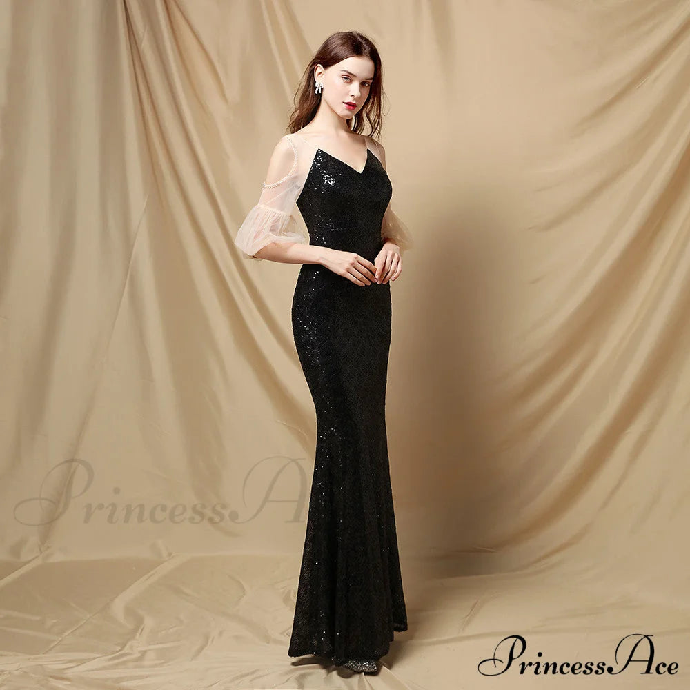 Quinn Sequin Scroll Charming Puff Sleeve Dress S.o. Long Dresses