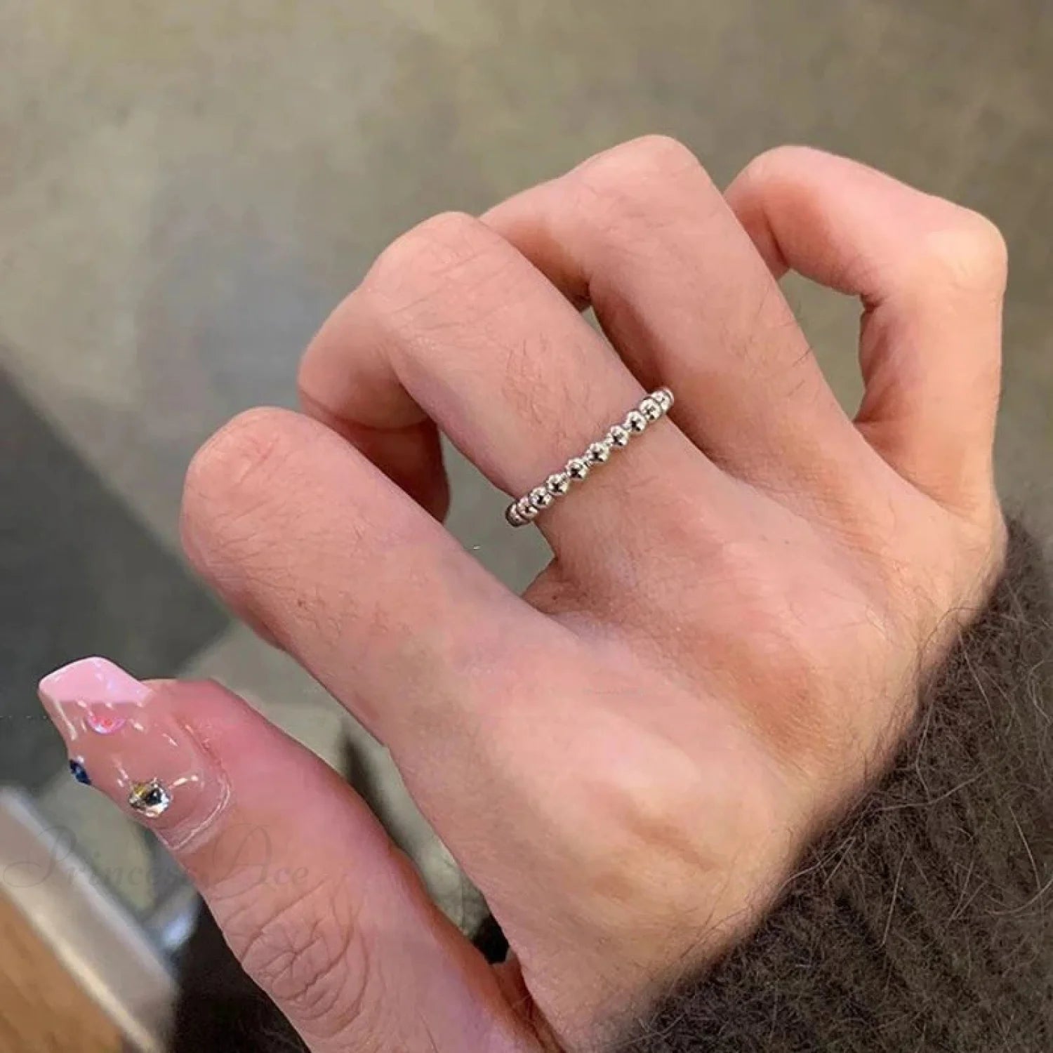 Rebel Cord Glittering Dark Ring Style 02