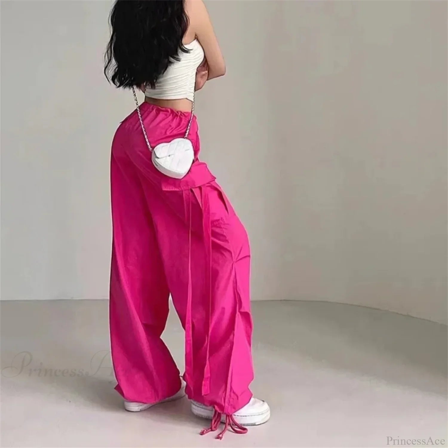 Red Cargo Casual High Waist Hip Hop Pant pant-250223