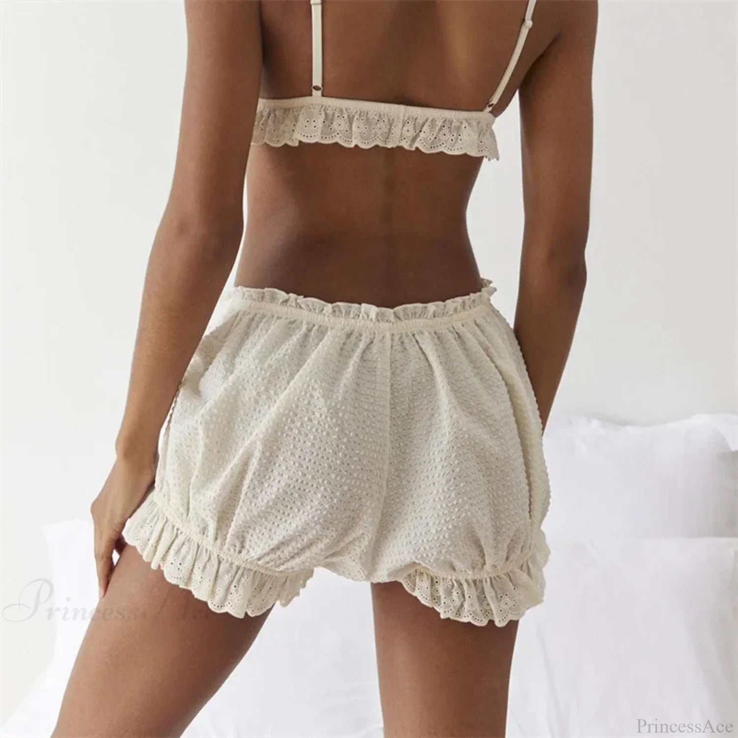 Red Gingham Lace Trim Bloomer Short short-250223