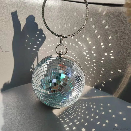 Reflective Disco Ball Party Clutch Wristlet (20cm / Silver wristlet-250126