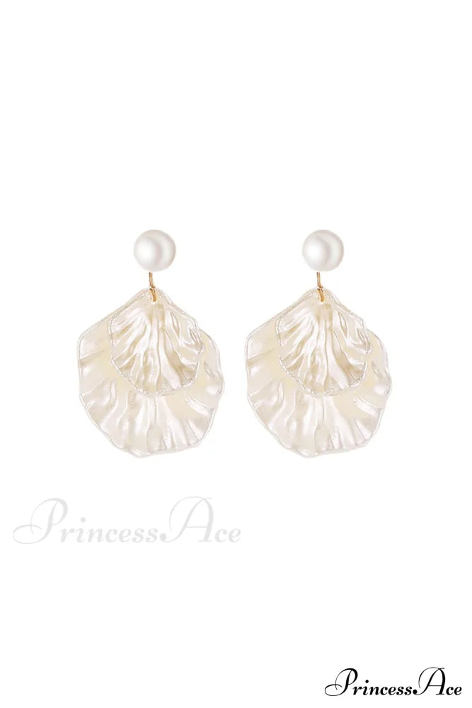 Resin Shell Earrings With Pearl Accent Jewelry