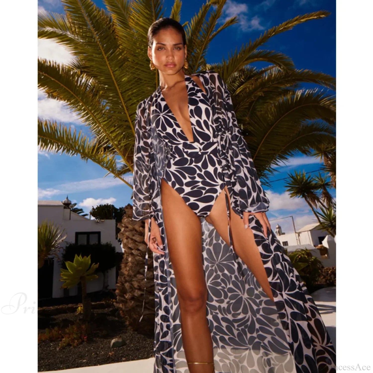 Retro Deep V Swimwear One Piece onepiece-250223