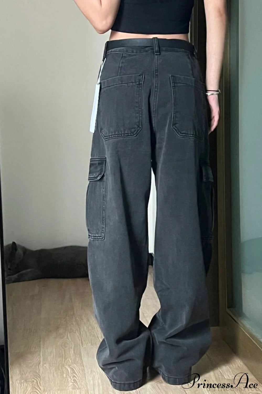 Retro Denim Multi Pocket Cargo Pants